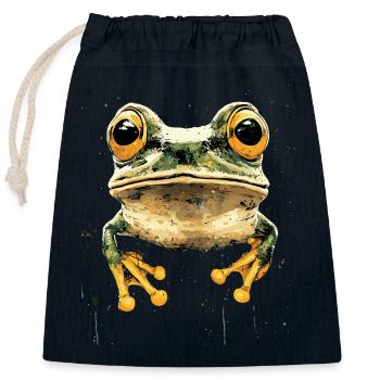 Grenouille Petit Crapaud Grenouille Grenouille Prince Grenouilles - Sac cadeau en coton avec cordon (25 x 30 cm) - bleu marine - Devant
