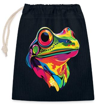 Grenouille Petit Crapaud Grenouille Grenouille Prince Grenouilles - Sac cadeau en coton avec cordon (25 x 30 cm) - bleu marine - Devant