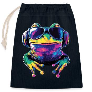 Grenouille Petit Crapaud Grenouille Grenouille Prince Grenouilles - Sac cadeau en coton avec cordon (25 x 30 cm) - bleu marine - Devant