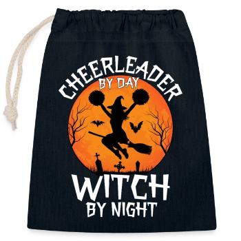 Pom-pom girl d'Halloween de la nuit des sorcières - Sac cadeau en coton avec cordon (25 x 30 cm) - bleu marine - Devant