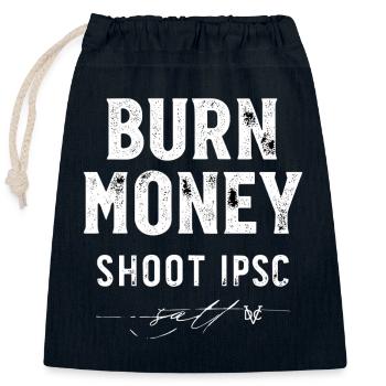 IPSC Shirt - Burn Money DVC - Verschließbarer Geschenkbeutel aus Baumwolle (25x30cm) - Navy - Vorne