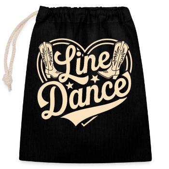 Linedance - Verschließbarer Geschenkbeutel aus Baumwolle (25x30cm) - Schwarz - Vorne