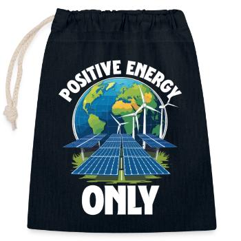 Erneuerbare Energie Positive Energy Only - Verschließbarer Geschenkbeutel aus Baumwolle (25x30cm) - Navy - Vorne