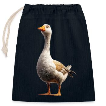 Oie mignon oie poussins Oie poussin canard petites oies - Sac cadeau en coton avec cordon (25 x 30 cm) - bleu marine - Devant