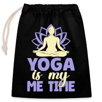 Yoga Is My Me Time Yoga Drôle - Sac cadeau en coton avec cordon (25 x 30 cm) - noir - Devant