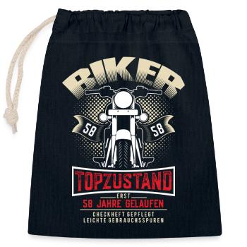 58. Geburtstag Motorradfahrer Motorrad - Verschließbarer Geschenkbeutel aus Baumwolle (25x30cm) - Navy - Vorne