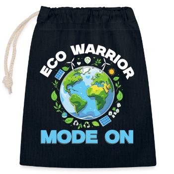 Environmentalist Eco Warrior Mode On - Closable cotton gift bag (25x30cm) - navy - Front