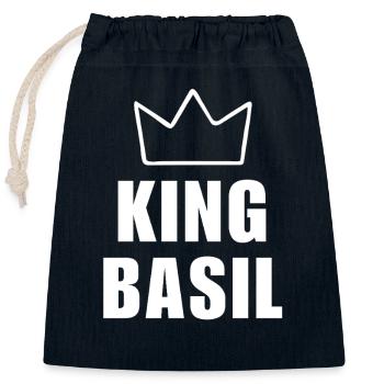 King Basil Crown Shirt – Name beginnt mit B - Verschließbarer Geschenkbeutel aus Baumwolle (25x30cm) - Navy - Vorne