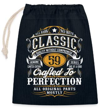 59e anniversaire Vintage Custom Classic - Sac cadeau en coton avec cordon (25 x 30 cm) - bleu marine - Devant