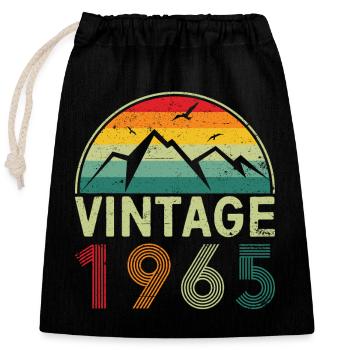 Vintage Mountain Range Skyline Design - Closable cotton gift bag (25x30cm) - black - Front