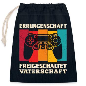 Werdender Vater ERRUNGENSCHAFT FREIGESCHALTET - Verschließbarer Geschenkbeutel aus Baumwolle (25x30cm) - Navy - Vorne