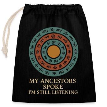 Revitalisation des langues autochtones Locuteurs natifs - Sac cadeau en coton avec cordon (25 x 30 cm) - noir - Devant