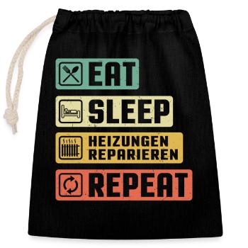 Chauffagiste Plombier Plombier de construction chauffage - Sac cadeau en coton avec cordon (25 x 30 cm) - noir - Devant