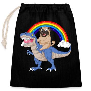 Dummer Mops - Verschließbarer Geschenkbeutel aus Baumwolle (25x30cm) - Schwarz - Vorne
