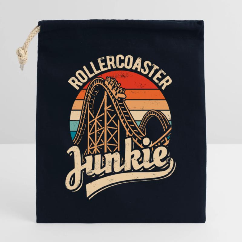 Rollercoaster Junkie - Roller Coaster - Loop Closable cotton gift bag (25x30cm)
