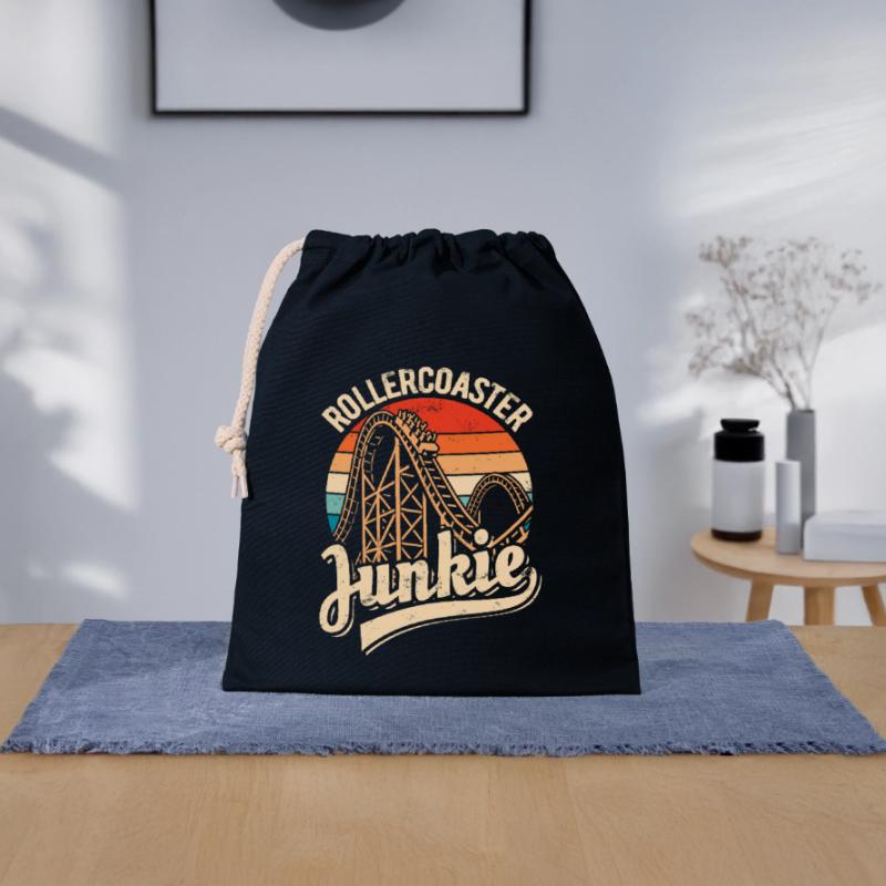 Rollercoaster Junkie - Roller Coaster - Loop Closable cotton gift bag (25x30cm)