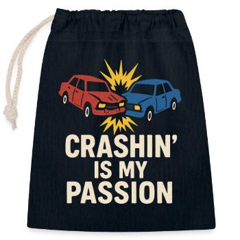 Demolition Derby Fan Pit Crew Crash Driver Fair - Verschließbarer Geschenkbeutel aus Baumwolle (25x30cm) - Navy - Vorne