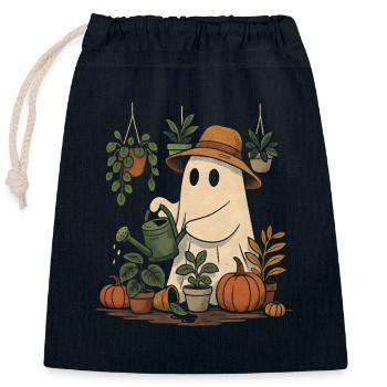 Herbstliche Pflanzenpflege mit freundlichem Geist - Verschließbarer Geschenkbeutel aus Baumwolle (25x30cm) - Navy - Vorne