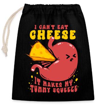 Lactose Intolerant I Cant Eat Cheese - Closable cotton gift bag (25x30cm) - black - Front