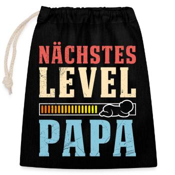 Gamer NEXT LEVEL DAD Funny - Closable cotton gift bag (25x30cm) - black - Front