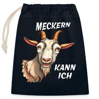 ZIEGE MECKERN KANN ICH - Verschließbarer Geschenkbeutel aus Baumwolle (25x30cm) - Navy - Vorne
