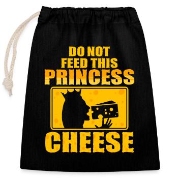 Lactose Intolerant Do Not Feed This Princess Cheese - Closable cotton gift bag (25x30cm) - black - Front