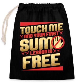 Sumo Wrestler Sumo Wrestling Japanese Nagoya - Closable cotton gift bag (25x30cm) - black - Front