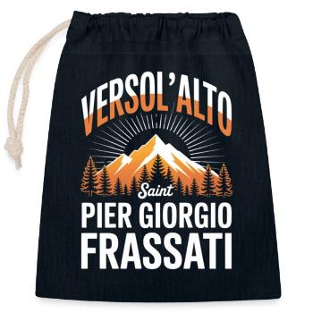 Verso L Alto Saint Pier Giorgio Frassati - Verschließbarer Geschenkbeutel aus Baumwolle (25x30cm) - Navy - Vorne