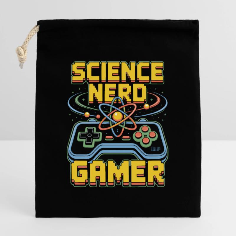 Science Nerd Gamer Atom Controller Wissenschaft Verschließbarer Geschenkbeutel aus Baumwolle (25x30cm)