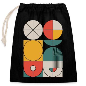 Composition des formes géométriques Bauhaus - Sac cadeau en coton avec cordon (25 x 30 cm) - noir - Devant