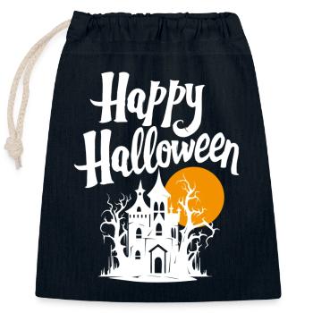 Joyeux halloween - Sac cadeau en coton avec cordon (25 x 30 cm) - bleu marine - Devant