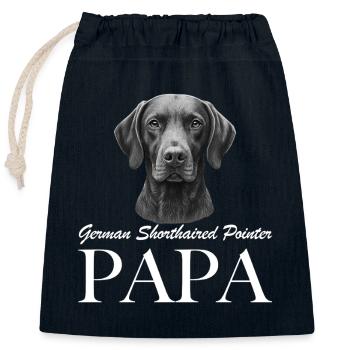 Hundesport-Design für Papas - Verschließbarer Geschenkbeutel aus Baumwolle (25x30cm) - Navy - Vorne