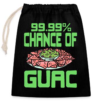 Guac God Funny Avocado Dip Meme Humor - Verschließbarer Geschenkbeutel aus Baumwolle (25x30cm) - Schwarz - Vorne