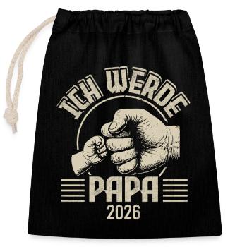 Father-Child Focus 2026 - Closable cotton gift bag (25x30cm) - black - Front