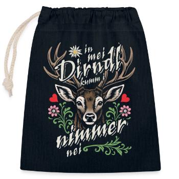 In mei Dirndl kumm i nimmer nei - Tracht & Gaudí - Sac cadeau en coton avec cordon (25 x 30 cm) - bleu marine - Devant