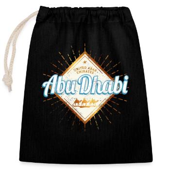 Abu Dhabi Vereinigte Arabische Emirate Vintage UAE - Verschließbarer Geschenkbeutel aus Baumwolle (25x30cm) - Schwarz - Vorne