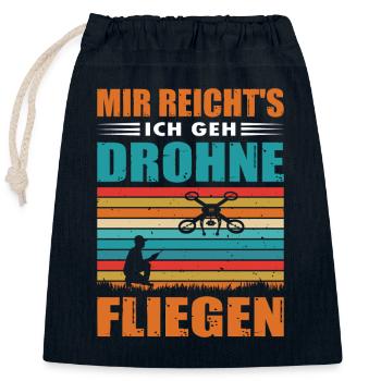 Drone Pilot Accessories Drone Pilot Drone Gift - Closable cotton gift bag (25x30cm) - navy - Front