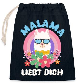 Bald Mama MALAMA LIEBT DICH Lustiges - Verschließbarer Geschenkbeutel aus Baumwolle (25x30cm) - Navy - Vorne