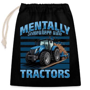Tracteur Enfants Ferme Mode de vie - Sac cadeau en coton avec cordon (25 x 30 cm) - noir - Devant