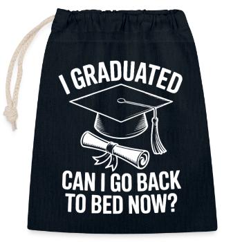 Funny Graduation Quote Graduated - Verschließbarer Geschenkbeutel aus Baumwolle (25x30cm) - Navy - Vorne