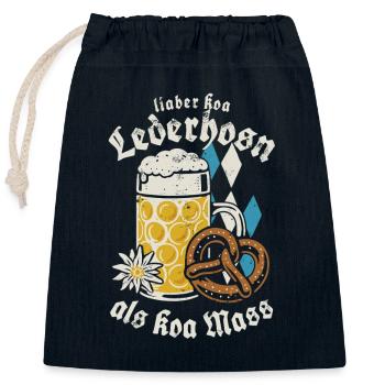 Lieber koa Lederhosen als koa Mass - Gaudí - Sac cadeau en coton avec cordon (25 x 30 cm) - bleu marine - Devant