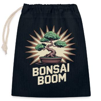 Bonsaï Boom Pop Culture Esthétique Japonaise - Sac cadeau en coton avec cordon (25 x 30 cm) - bleu marine - Devant