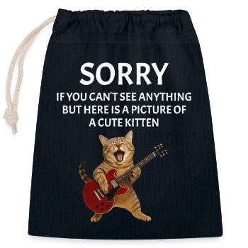 Festival live music sarcastic concert - Closable cotton gift bag (25x30cm) - navy - Front