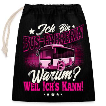 chauffeur de bus - Sac cadeau en coton avec cordon (25 x 30 cm) - noir - Devant