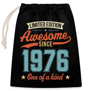 Awesome Since 1976 - Closable cotton gift bag (25x30cm) - black - Front