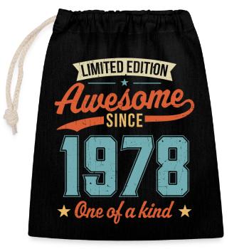Awesome Since 1978 - Closable cotton gift bag (25x30cm) - black - Front