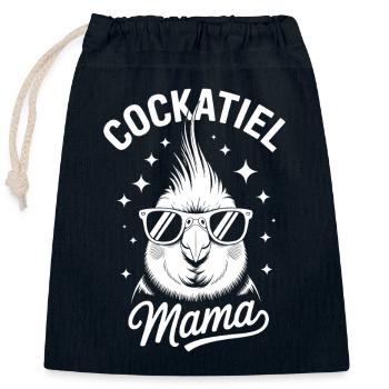 calopsitte disant maman calopsitte cadeau - Sac cadeau en coton avec cordon (25 x 30 cm) - bleu marine - Devant