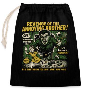 Annoying Brother Revenge Movie Poster Halloween - Closable cotton gift bag (25x30cm) - black - Front