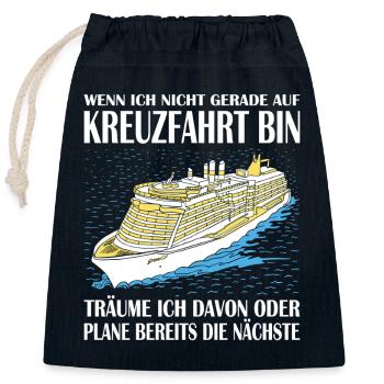 Lustige Kreuzfahrt Sprüche Outfits Urlaub - Verschließbarer Geschenkbeutel aus Baumwolle (25x30cm) - Navy - Vorne