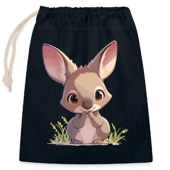 Wallabies Wallaby - Closable cotton gift bag (25x30cm) - navy - Front